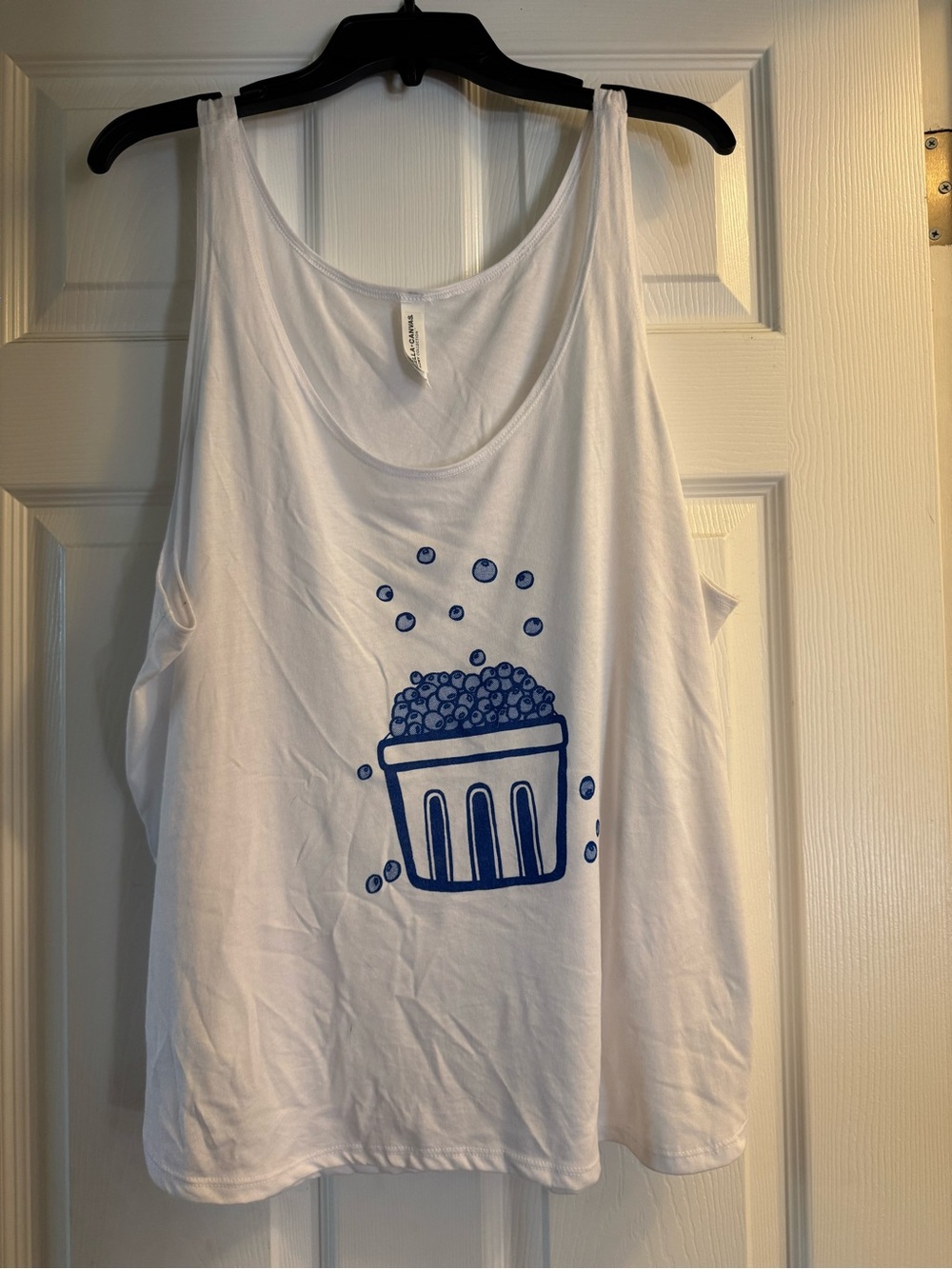 White Flowy Top with blueberries